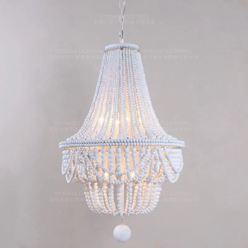 Деревянная люстра во французском стиле Скандинавская лампа в ретро винтажная