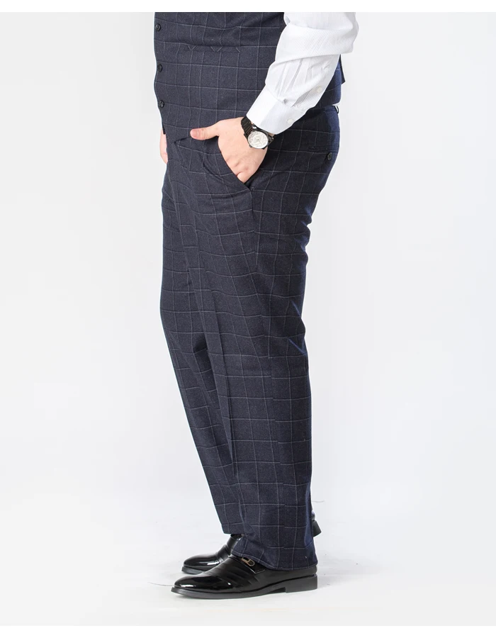 Модный мужской костюм брюки классические деловые повседневные свободные прямого кроя клетчатые брюки мужские 7color плюс размер XL 5XL 6XL 7XL 8XL 9XL