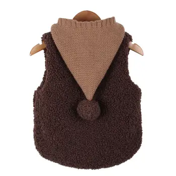 

2020 Autumn Winter New Children's Thickened Hooded Lamb Cashmere Vest Warm Vest