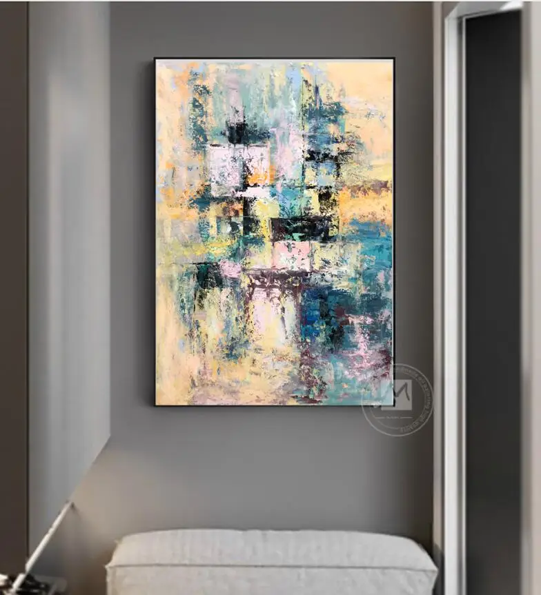 Pinturas al óleo en lienzo pintadas a mano, cuadros abstractos modernos y  grandes, decoración del hogar, cuadros artísticos de pared, cuadros baratos,  000017 - AliExpress