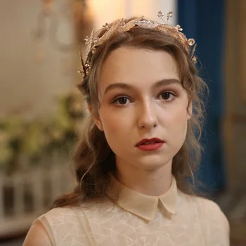 

NPASON Wholesale lots bulk New Gold Leaves Hairbands Wedding Bridal Hair Accessories Jewelry Wedding Crowns and Tiaras