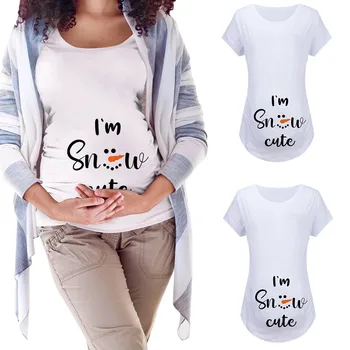 

Women Short Sleeve Christmas Print Loose Round Neck T-shirt Ladies Blouse maternity clothes ropa mujer одежда для беременных