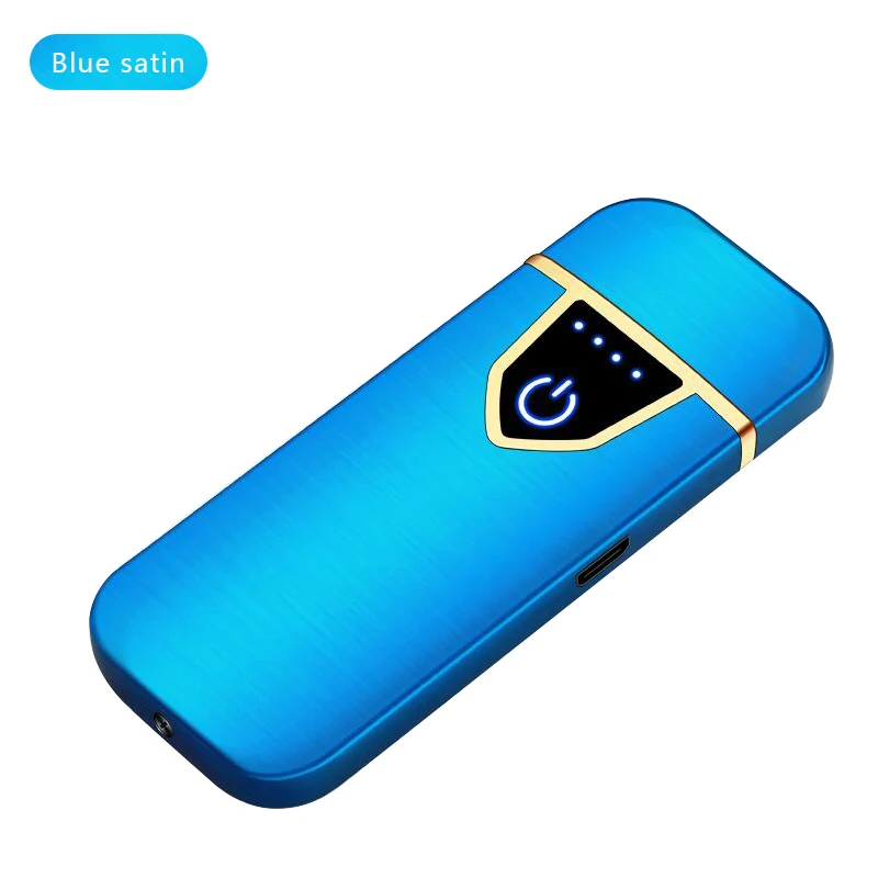 Перезаряжаемая зажигалка, Классическая модная ветровка, индукция, AI USB, Elctronic Ligther для мужчин, для курения, Zapalniczka - Цвет: Blue 2pcs