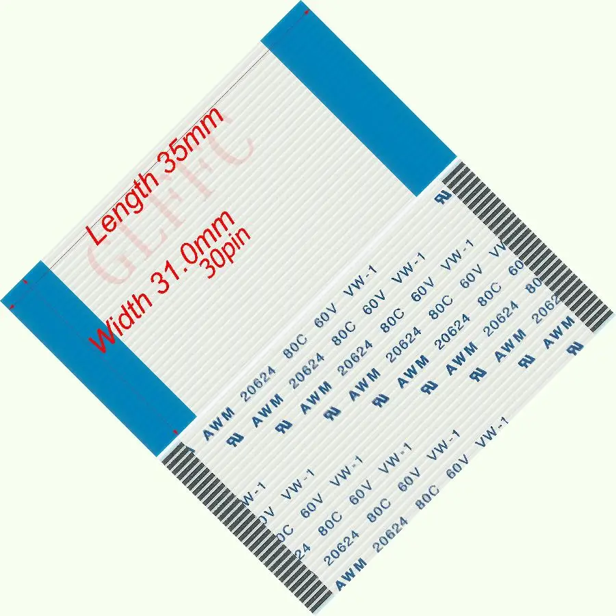 30pin 1 0 шаг 35 мм-160 мм A-Тип Гибкий плоский кабель FFC awm 20624 ROHS для TTL LCD DVD Компьютера |