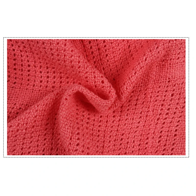 Oeak/однотонное детское хлопковое дышащее одеяло с дырками; вязаное одеяло; детское хлопковое муслиновое одеяло для сна для младенцев; s