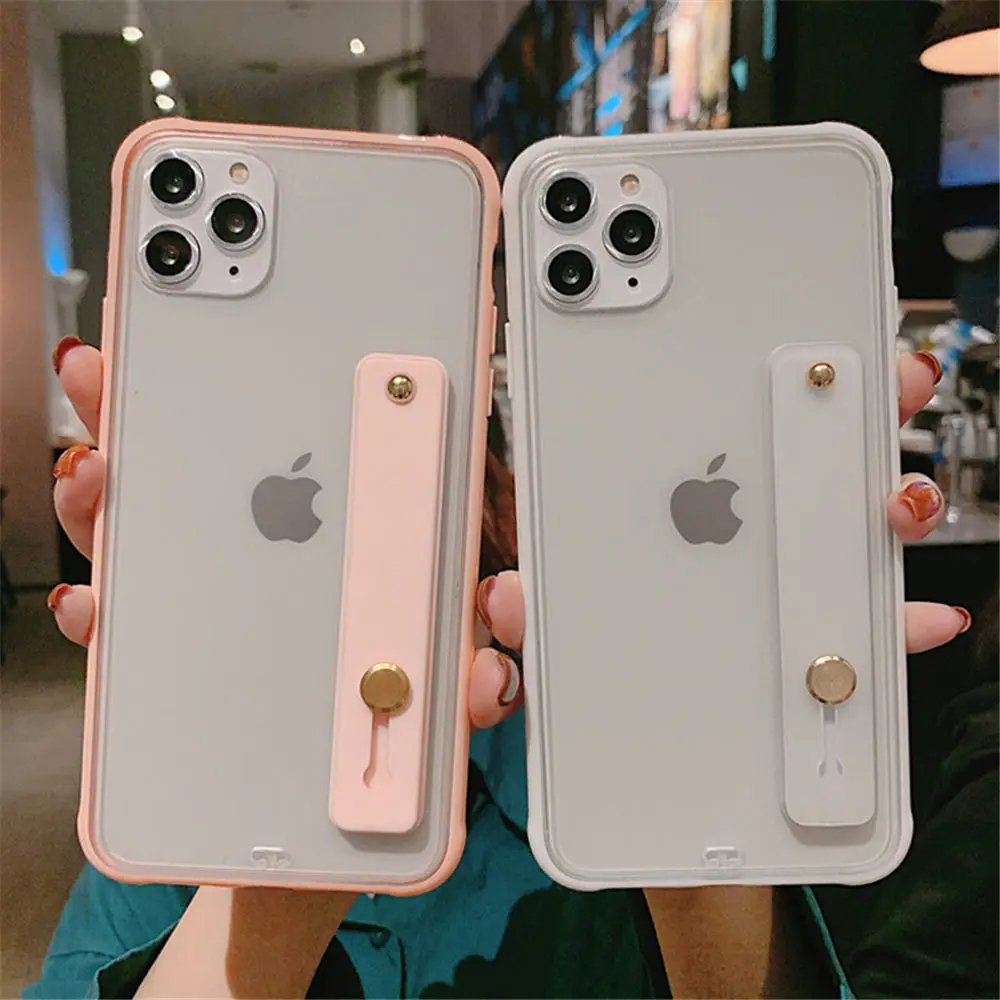 Lovebay карамельный цвет ремешок чехол для телефона для iPhone 11 Pro X XR XS Max 7 8 6 6s Plus Прозрачный матовый противоударный жесткий PC задняя крышка