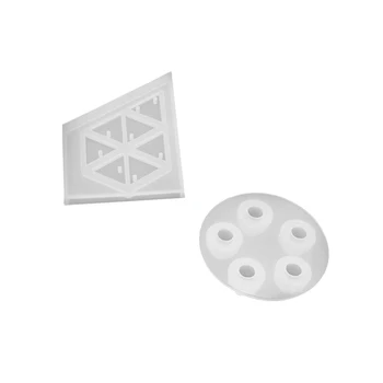 

2 Pieces Triangle Round DIY Silicone Pendant Mold Resin Epoxy Casting Jewelry Mold Handcraft Tool