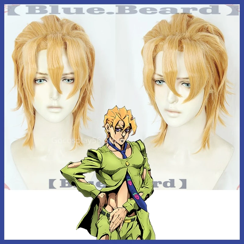 Косплей JoJo невероятное приключение Золотой ветер Pannacotta Fugo золотые волосы