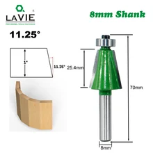 LAVIE 1 шт. 8 мм хвостовик Фаска фрезы 11,25 градусов конические кромки фрезы для дерева Woodorking станки MC02110-11.25