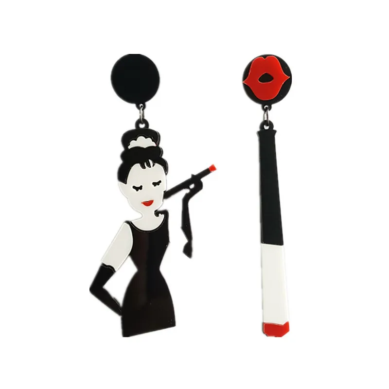 

earings fashion jewelry 2020 Acrylic Custom Woman Smoking Long Drop Earrings for Women Pendientes Trendy Dangle Earring Brincos