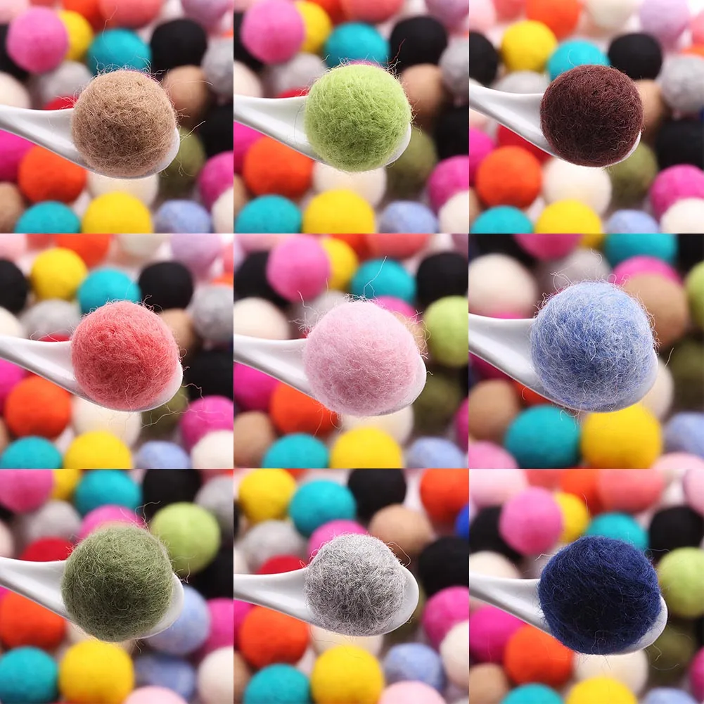 

1PC Felt Balls Beads Wool Felt Ball 3 CM Multicolors Flocking Ball Wool Balls Jewelry Assorted Beads