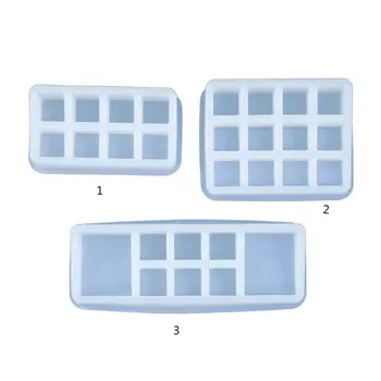 

Crystal Epoxy Resin Mold Square Lattice Lipstick Storage Box Casting Silicone Mould DIY Crafts Desktop Decor Making Tool