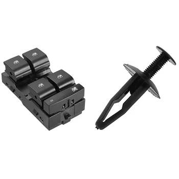 

25Pcs Plastic Rivets Fastener Car Bumper Push Clips 32mm Long Black with Button Electric Power Master Window Switch