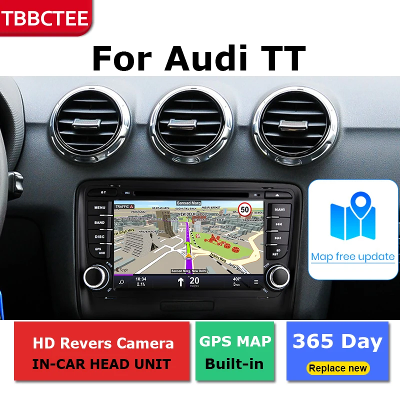 Android Автомобильный gps навигатор для Audi TT MK2 2006~ Автомобильный dvd-плеер BT, RDS Mlutimedia плеер Navi 2Din WiFi