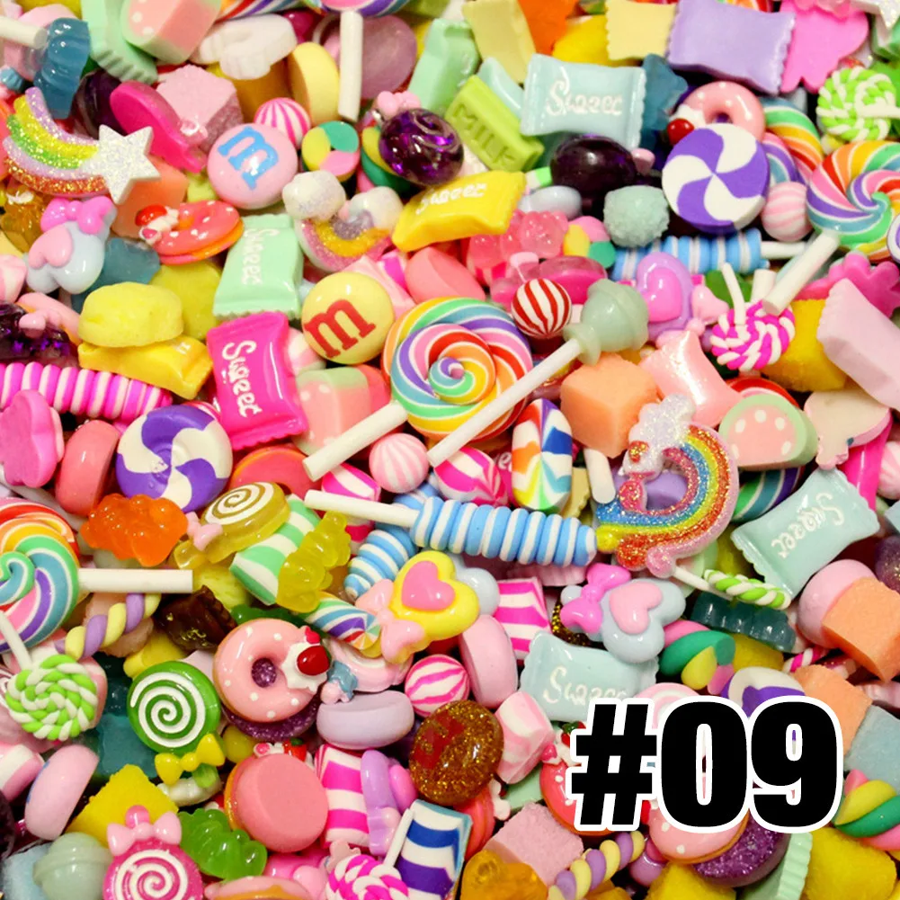 20Pcs 10/20/30 шт полимерная для торта Подвески поставки слаймов мягкий комплект глины DIY аксессуары украшения антистресс дополнение для пластилиновые игрушки - Цвет: 20Pcs