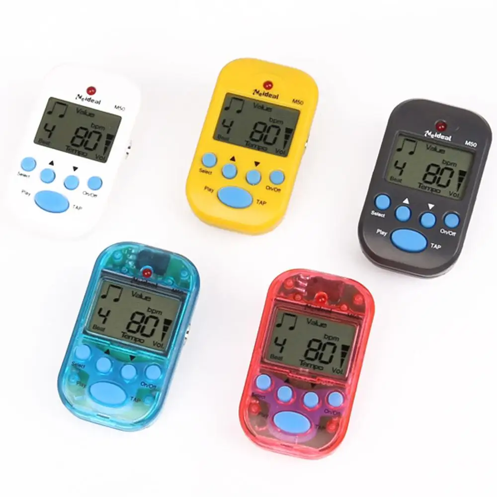 

Mini Professional Metronome M50 Digital LCD Clip-on Digital Tuner Metronom for Guitar Piano White Guitar Accessories Fast Ship