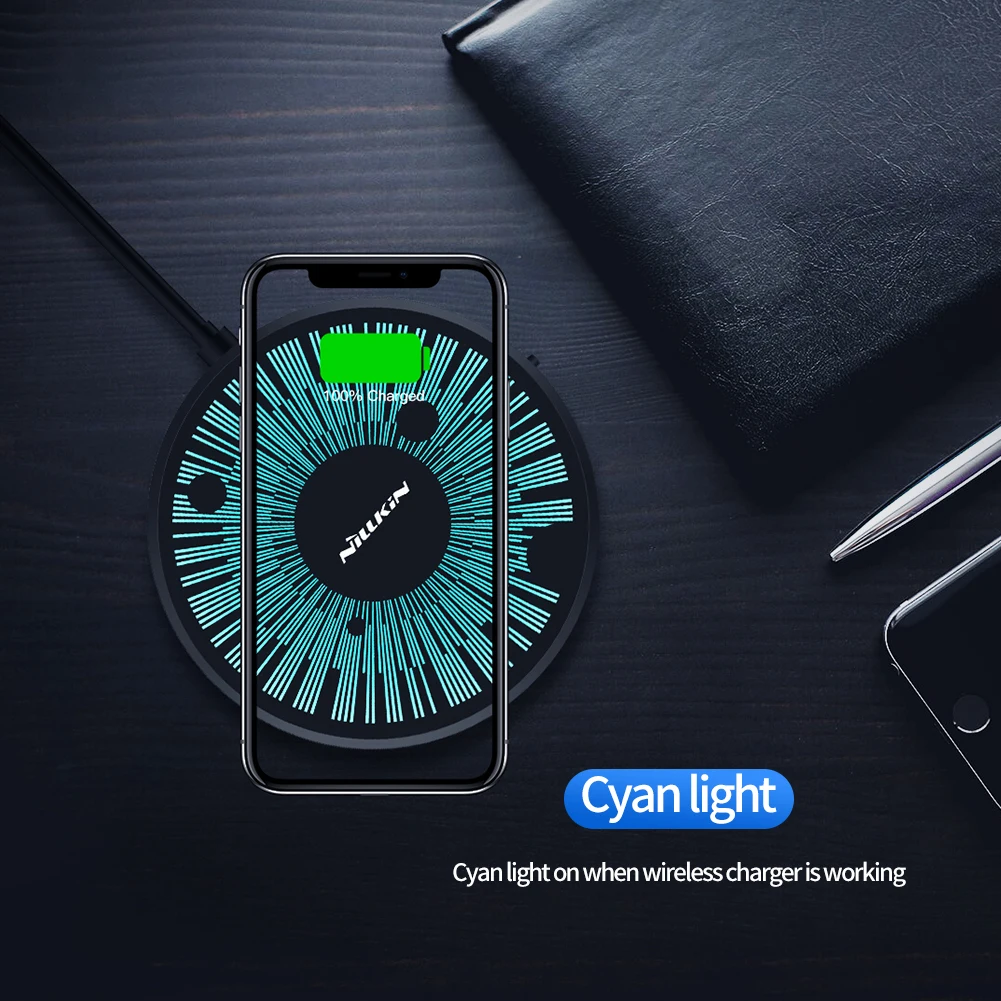 Nillkin 15 Вт Qi Беспроводное зарядное устройство для iPhone X Xr XS Max Беспроводная зарядка для samsung Xiaomi huawei Беспроводная зарядка портативная