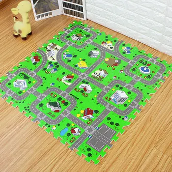 

Baby City Road Traffic EVA Foam Carpet Puzzle Crawling Rugs Car Track Play mat Toddler Racing Games floor mat
