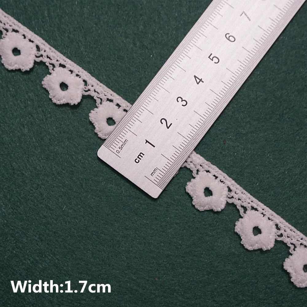White Cotton Embroidered Lace Trim Ribbons Fabric DIY Handmade Craft Materials Sewing Clothes Apparel Accessories 5yards lace fabric,lace ribbon,lace garment accessories,lace sewing supplies,lace accessories,lace sewing accessories,cotton ribbon,clothing accessories