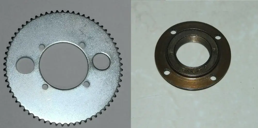 65T and Freewheel 55T 65T 80T 25H Chain Drive Plate 54MM Rear Sprocket&Clutch Bearing Freewheel - Color: 65T and Freewheel