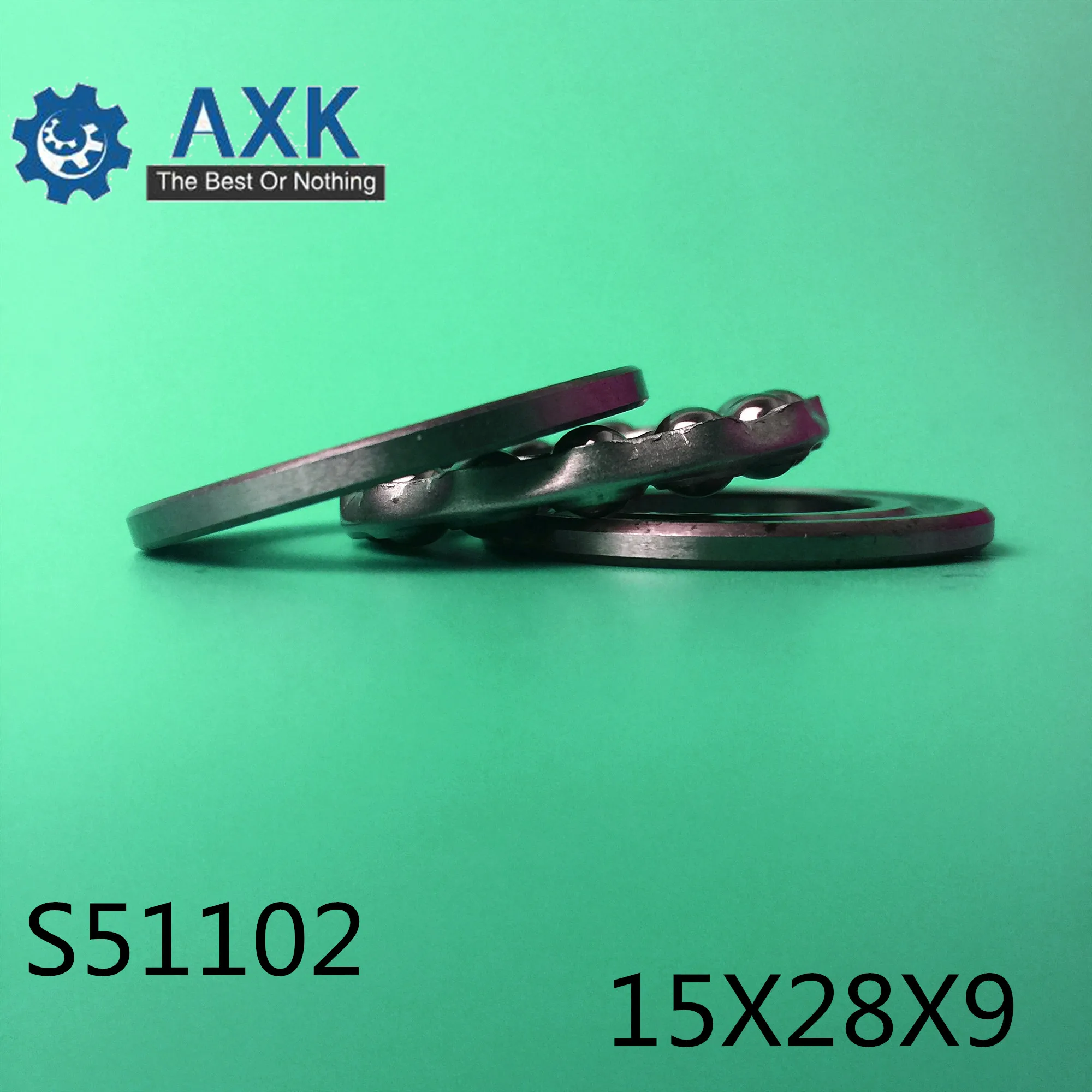 S51102 (2PCS) 15x28x9mm 15*28*9mm 51102 stainless steel thrust ball bearing