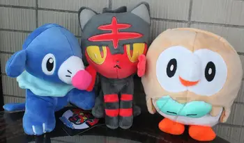 

3X Rowlet Popplio Litten 18-18-20cm plush Stuffed Anime Soft Toys Movie Cartoon Game Toy