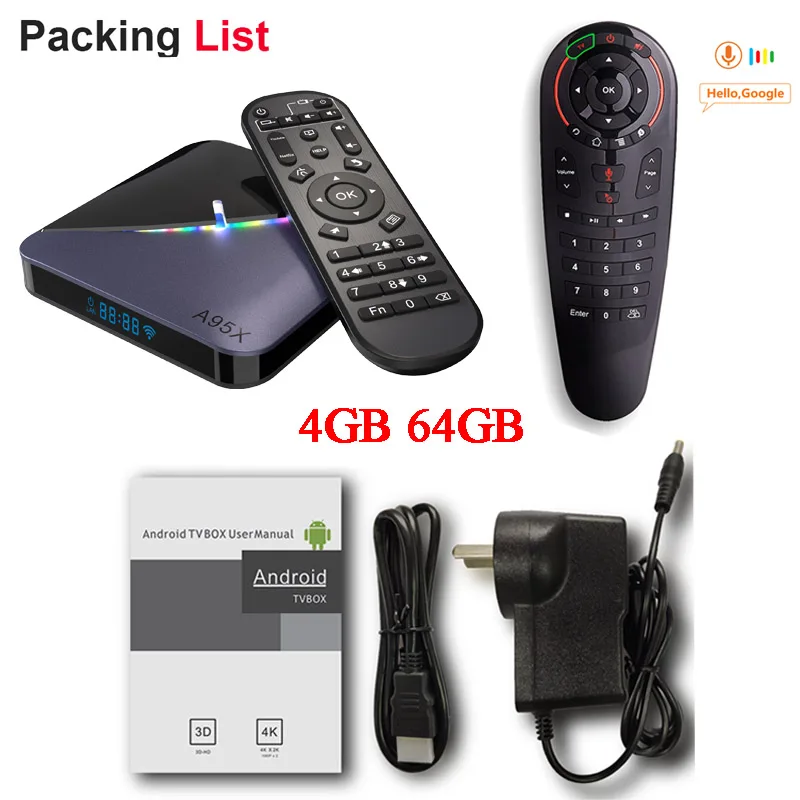 RGB светильник ТВ коробка A95XF3 Android 9,0 Amlogic S905X3 4 Гб 64 ГБ 32 ГБ двойной Wifi 8K 75fps Netflix Youtube медиаплеер 2GB16GB - Цвет: 4GB 64GB G30s