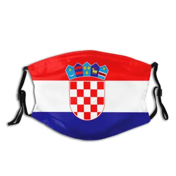 

Flag Of Croatia Adult Reusable Face Mask Anti Bacterial Dust Protection Cover Respirator Muffle Mask with Filters