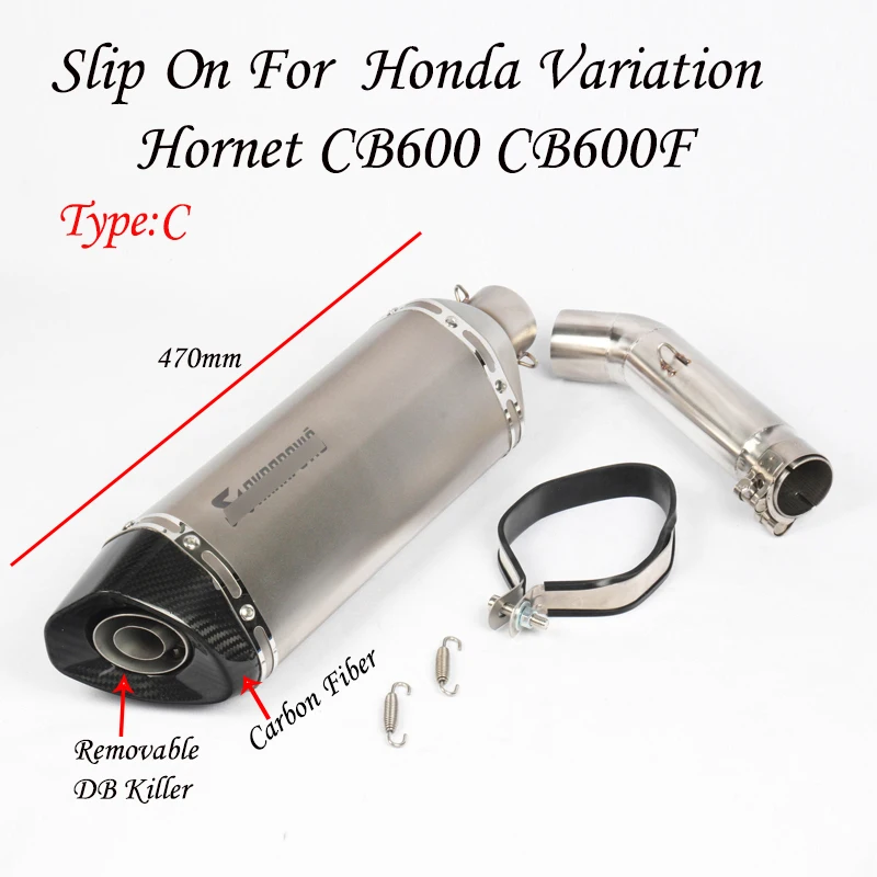 Для Honda Variation Hornet 600 CB600F CB600 мотоцикл глушитель выхлопной трубы со съемным DB Killer США два брата - Цвет: Type C