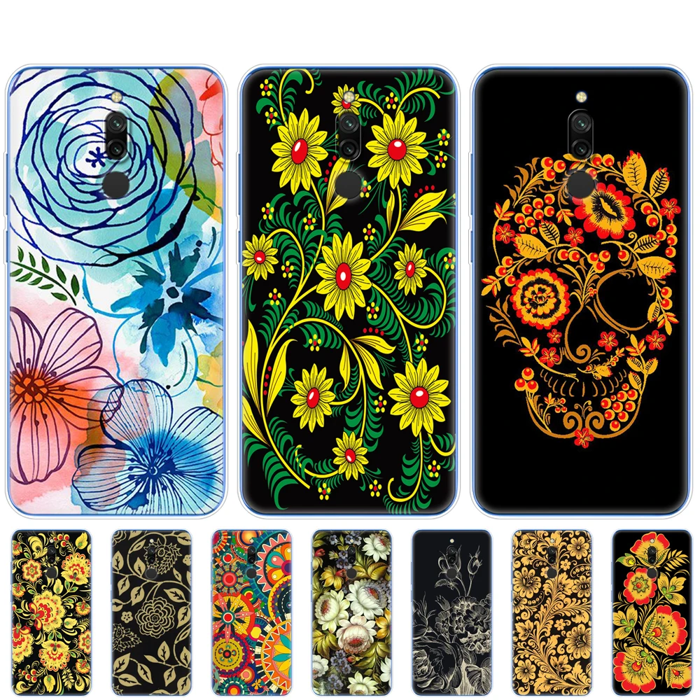 Custodia Per Redmi 8A 8 7A Custodia Redmi Note 8 9 Pro 8T 9S Per Xiaomi Mi Note 10 Pro 9 Lite Poco F2 Pro Khokhloma Russian Flower