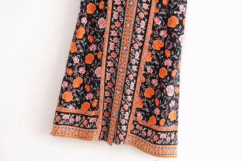 KIYUMI Boho платье для женщин, из искусственного шелка Мини платья Лето v-образным вырезом с коротким рукавом цветочным принтом Vestidos пляжное повседневное цыганское сексуальное платье