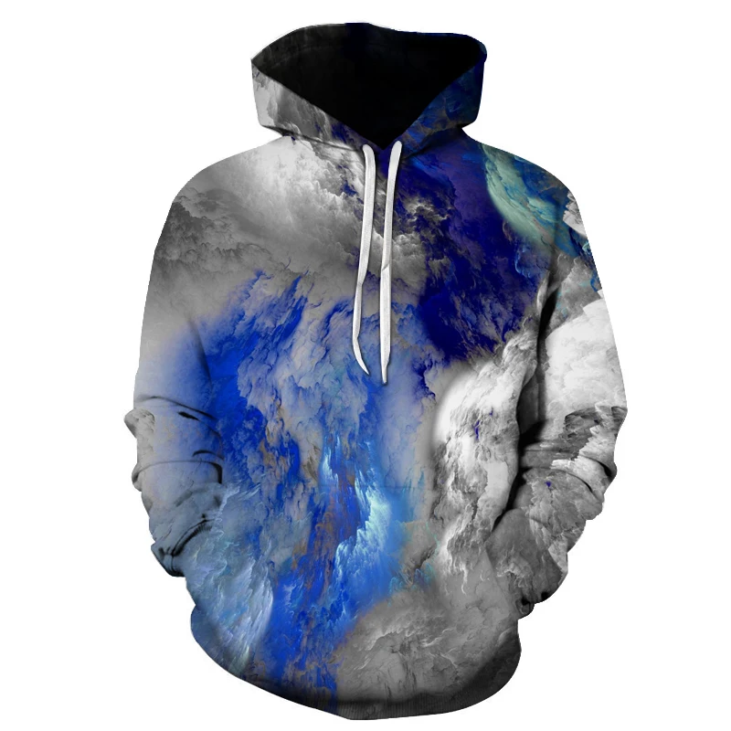 Color smog 3D printing hoodies autumn latest Men Women casual long-sleeved pocket hooded sweatshirts mens loose baseball uniform - Цвет: WY-1311
