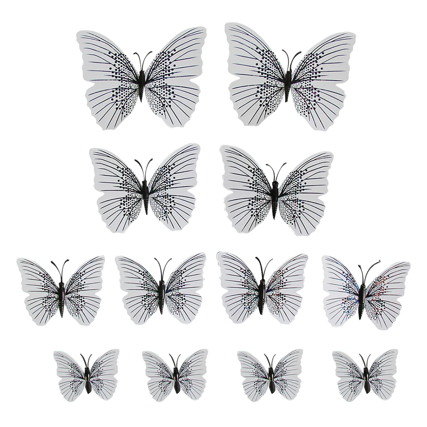 12Pcs Wall Stickers Colorful PVC Butterfly Shape Wall Decal Sticker Home Living Room Refrigerator Stickers DIY Art Decoration - Цвет: Черный