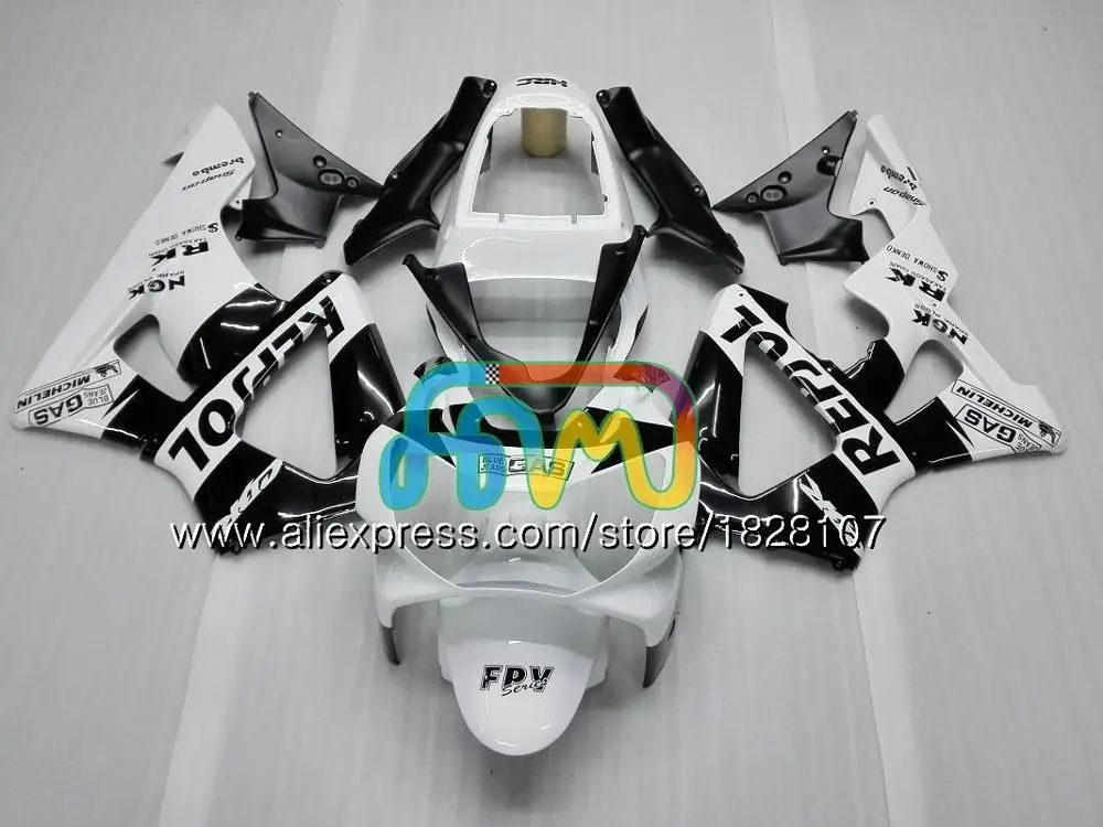 No. 23 Корпус для HONDA CBR900RR CBR 929RR 929 900 RR CC 900RR 00 01 107BS. 0 CBR900 RR CBR929 RR CBR929RR 2000 2001 обтекателя Repsol серебристый - Цвет: No. 23