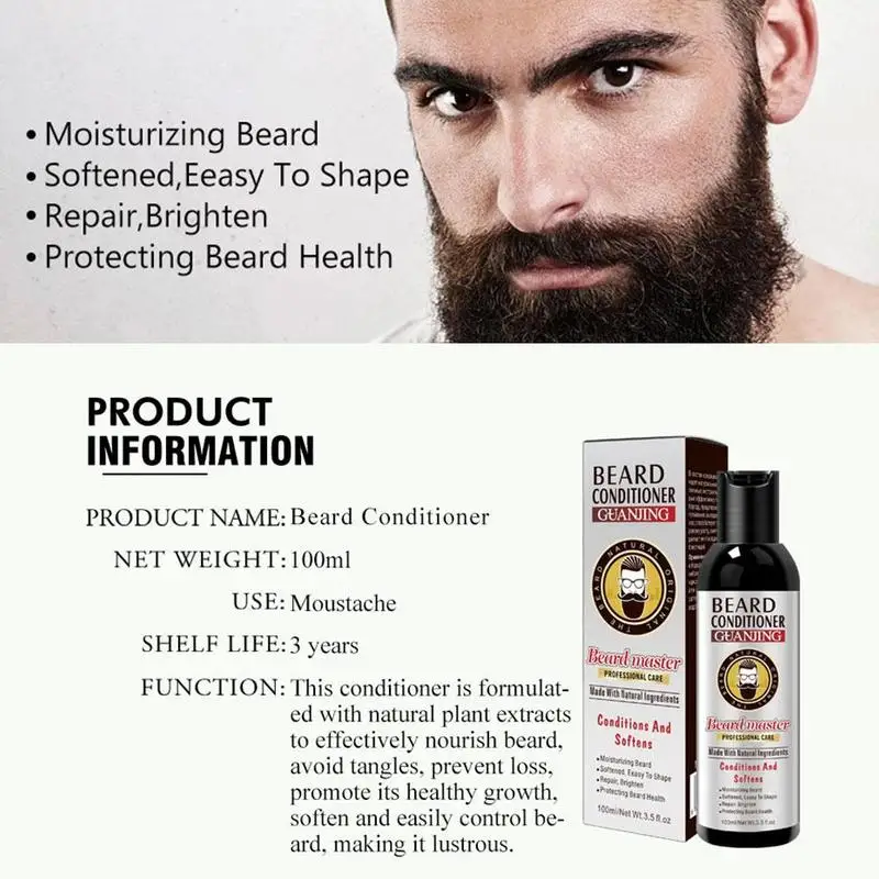 Men's Beard Shampoo Deep Cleansing Nourishing Beard Cleanser Wash Moisturiser Deep Cleansing Beard Conditioner 100ml Men's Beard Shampoo Deep Cleansing Nourishing Beard Cleanser Wash Moisturiser Deep Cleansing Beard Conditioner 100ml