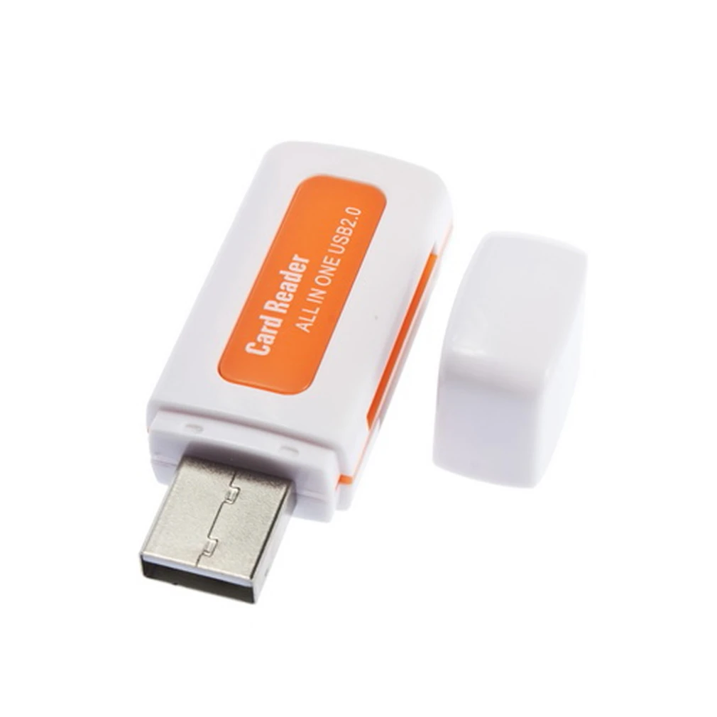 

1pcs USB 2.0 4 in 1 Memory Multi Card Reader for M2 for SD SDHC DV Micro SD TF Card Wholesale Orange Drop Shipping