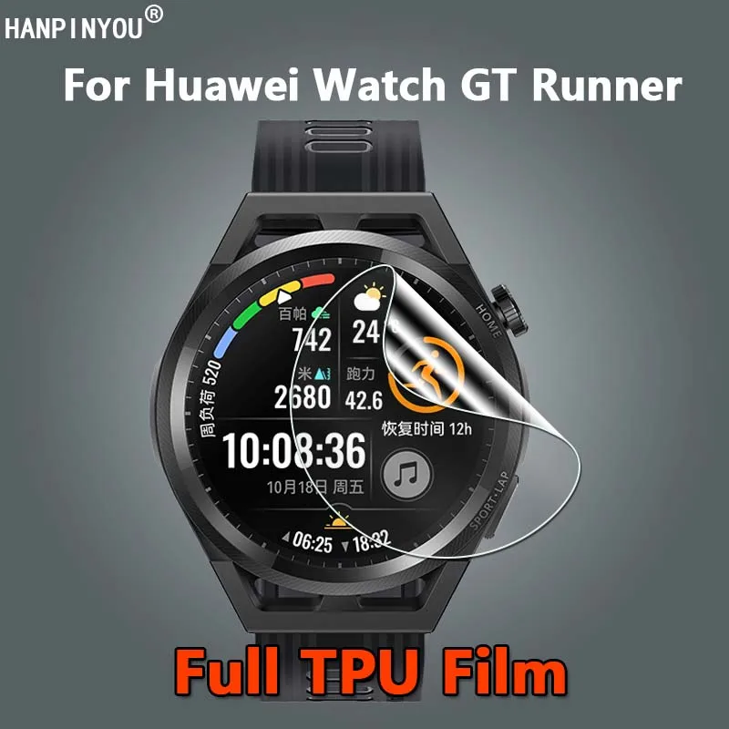 Per Huawei Watch Gt Runner 46Mm Smart Watch Antigraffio Ultra Clear Slim Soft Tpu Hydrogel Pellicola Salvaschermo-Non Vetro