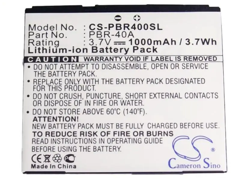 Cameron sino 1000 мАч батарея для PANTECH Laser P9050 P9050 5HTB0102B0A PBR-40A мобильный телефон, смартфон батарея