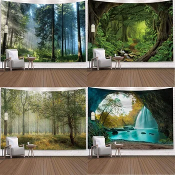 

Forest Wall Hanging Tapestry,Mens Tapestry for Bedroom, Room Tapestry Tapestries for Misty Foggy Mountain 95*73cm/150x130cm