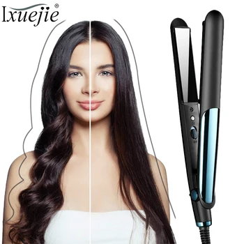 

IXueJie Professional Hair Straightener 2 In 1 Electric Bling Flat Iron Curly Crimper Curling Iron Straight Hair Splint 210-240V