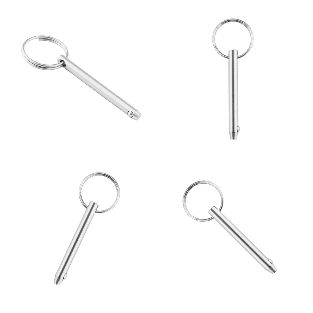 4x Stainless Steel Boat Top Deck Hinge Quick Release Pin 6.3 X 76mm