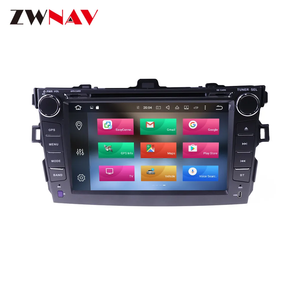 

Android 9.0 4+64G DSP Radio Car DVD Player GPS navigation For Toyota Corolla 2007-2013 Head Unit Multimedia Tape Recorder