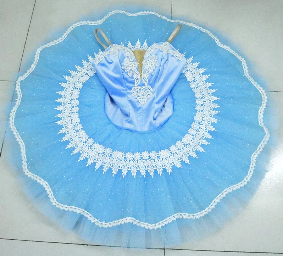 Blue bird Classical Ballet Dance Dress  Children Pancake Tutus with Ballerina Costume for Solo Dance Pleate Tutu For practice