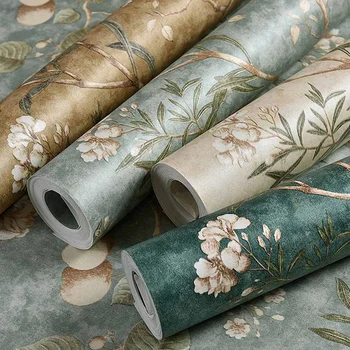 

Floral Wall Paper American Vintage Style Retro Wallpaper Murals Non Woven Wallpapers For Living Room TV Backgrround Wall Decor