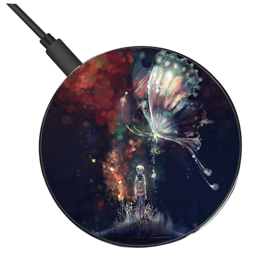 

Pattern printing style Qi Wireless Charger Charging Pad Mobile Phone Adapter
