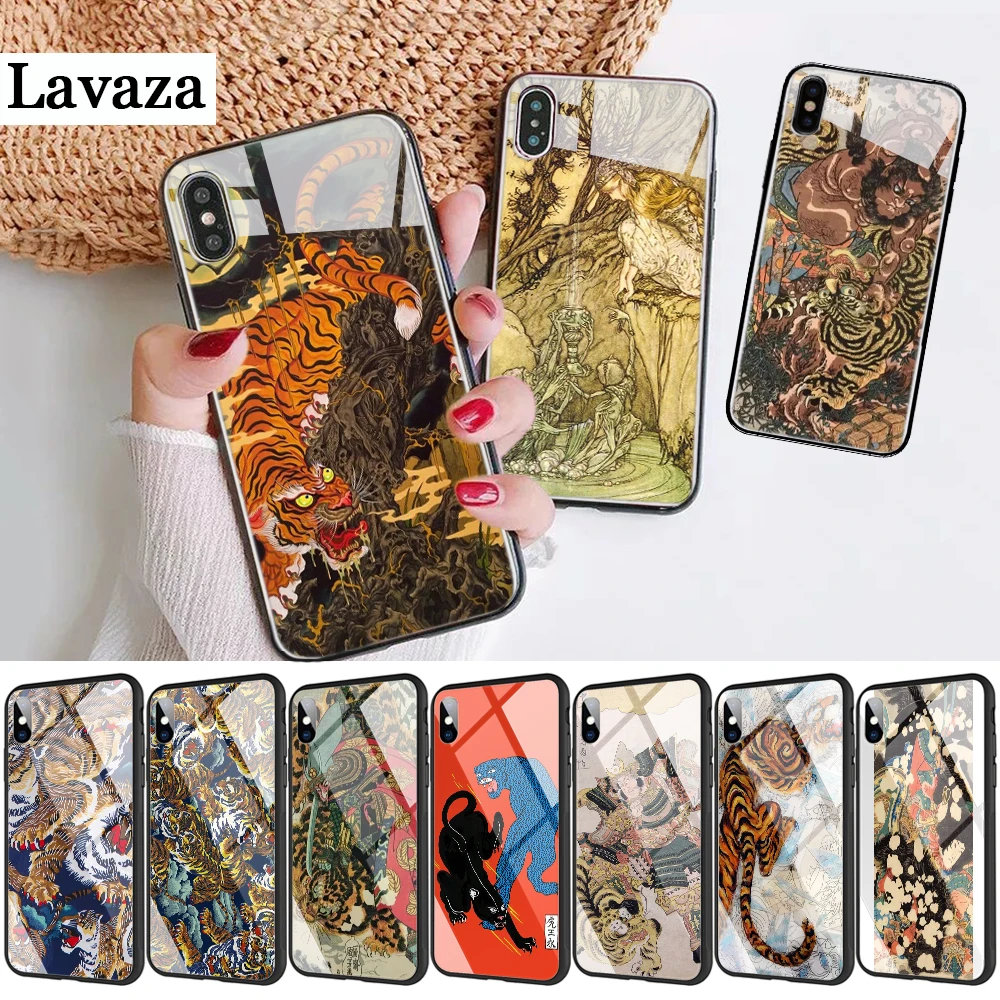 186d японский ukiyo-e художественный стеклянный чехол для телефона Apple iPhone 11 Pro XR X XS Max 6