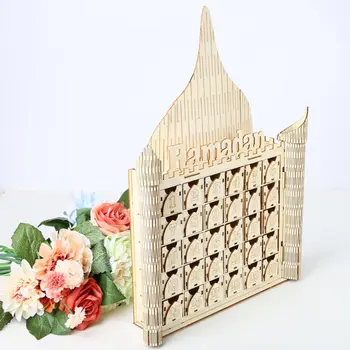 

Wooden Eid Mubarak Ramadan Advent Calendar 30 Day Countdown Drawer Muslim Decor L69B