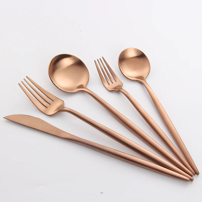 5Pcs-Black-Gold-Steel-Cutlery-Set-Knives-Forks-Spoons-Western-Dinnerware-Set-top-grade-cutlery-Stainl