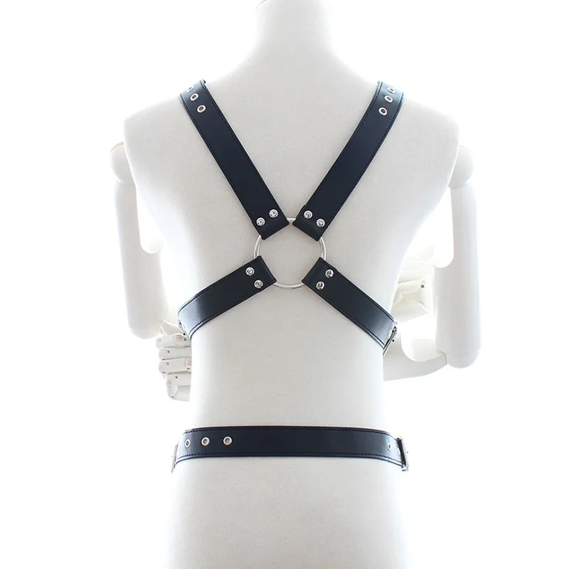 1 Set Pastel Goth Leather Harness Men Sexy Garter Erotico Bdsm Bondage gg Belt Harajuku Punk Rave Metal Buckle Suspenders