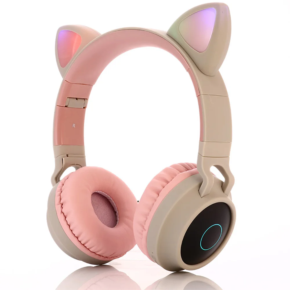 LED Cat Ear Headphones Bluetooth 5 0 Noise Cancelling Adults Kids girl Headset Support TF Card FM Radio With Mic Wireless Wired